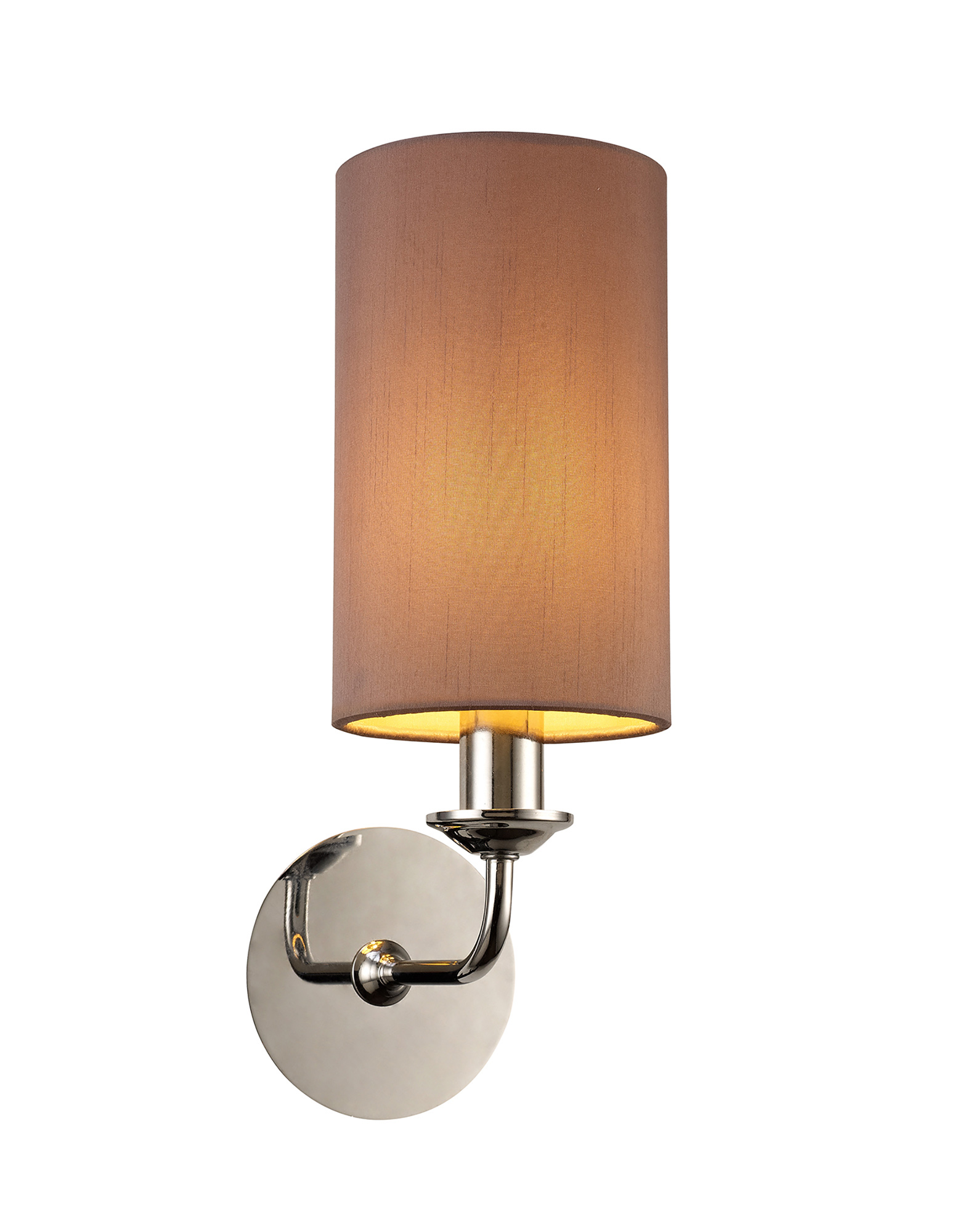 DK0018  Banyan Wall Lamp 1 Light Polished Chrome; Taupe/Halo Gold